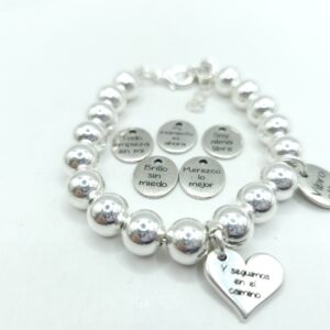 Pulsera de bolas con mensajes positivos