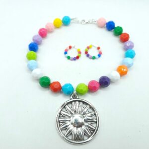 Collar colores con colgante girasol