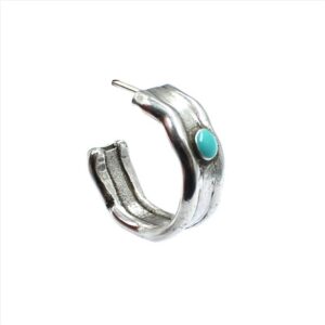 Pendiente aro ancho con esmalte
