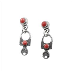 Pendientes largos de candado esmaltado