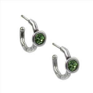 Pendientes de aros mini con cristal