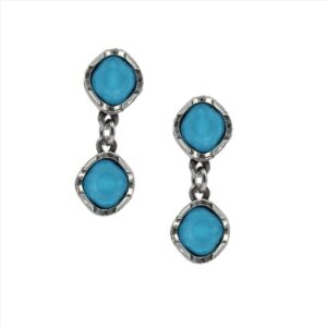 Pendientes doble cristal cuadrado