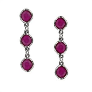 Pendientes triple cristal cuadrado