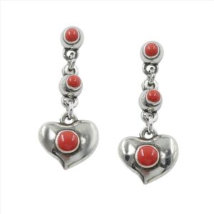 Pendientes corazon esmaltados largos