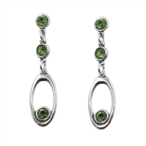 Pendientes ovalados largos con cristal