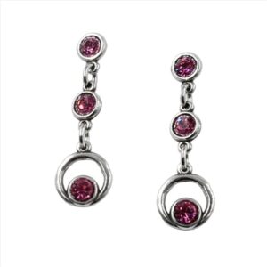 Pendientes redondos largos con cristal