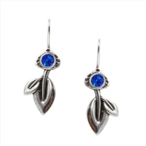 Pendientes gipy de hoja con cristal