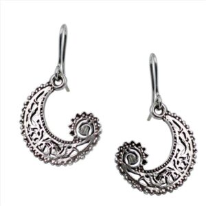 Pendientes gipy media luna labrados