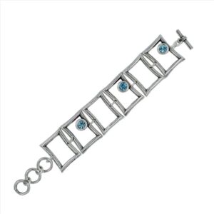 Pulsera con piezas cuadradas con cristal