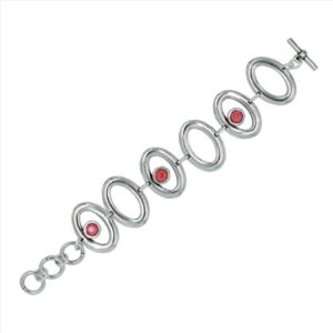 Pulsera con piezas ovaladas con cristal
