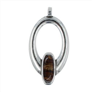 Colgante ovalado con cristal