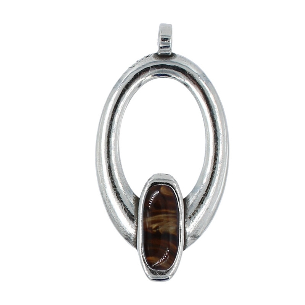 Colgante ovalado con cristal