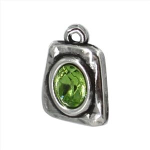 Colgante cuadrado con cristal oval