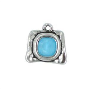 Colgante cuadrado irregular con cristal