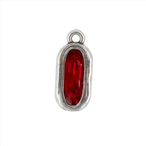 Colgante oval alargado con cristal