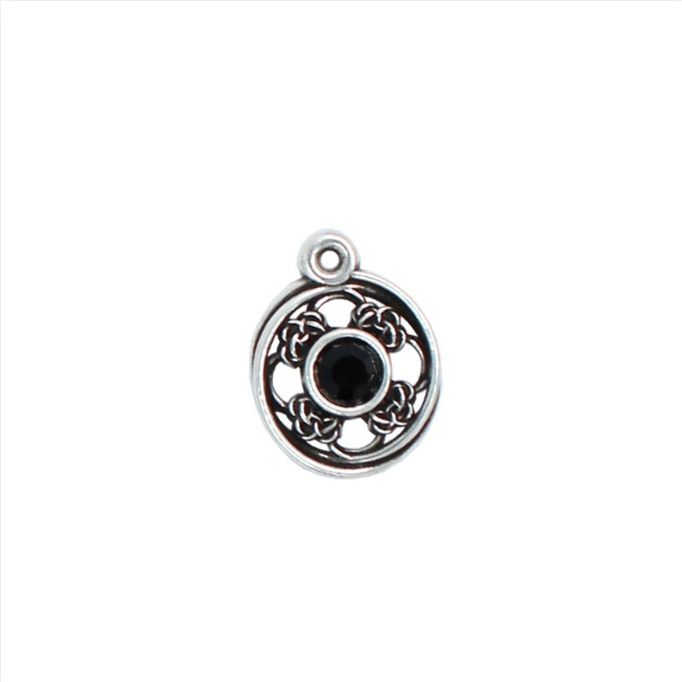 Colgante redondo greca con cristal