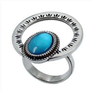Anillo aro redondo y piedra oval