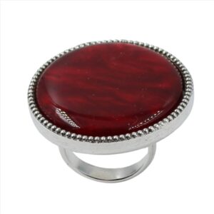 Anillo redondo con cristal nacarado