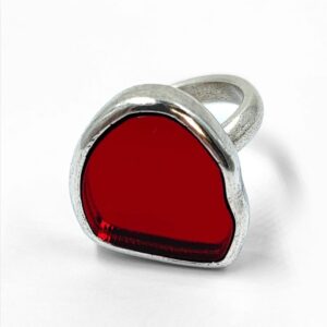 Anillo triangulo irregular espejado