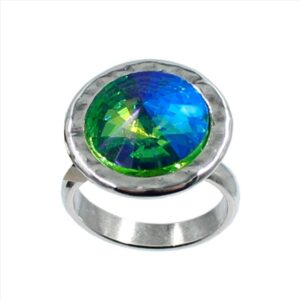 Anillo redondo liso con cristal