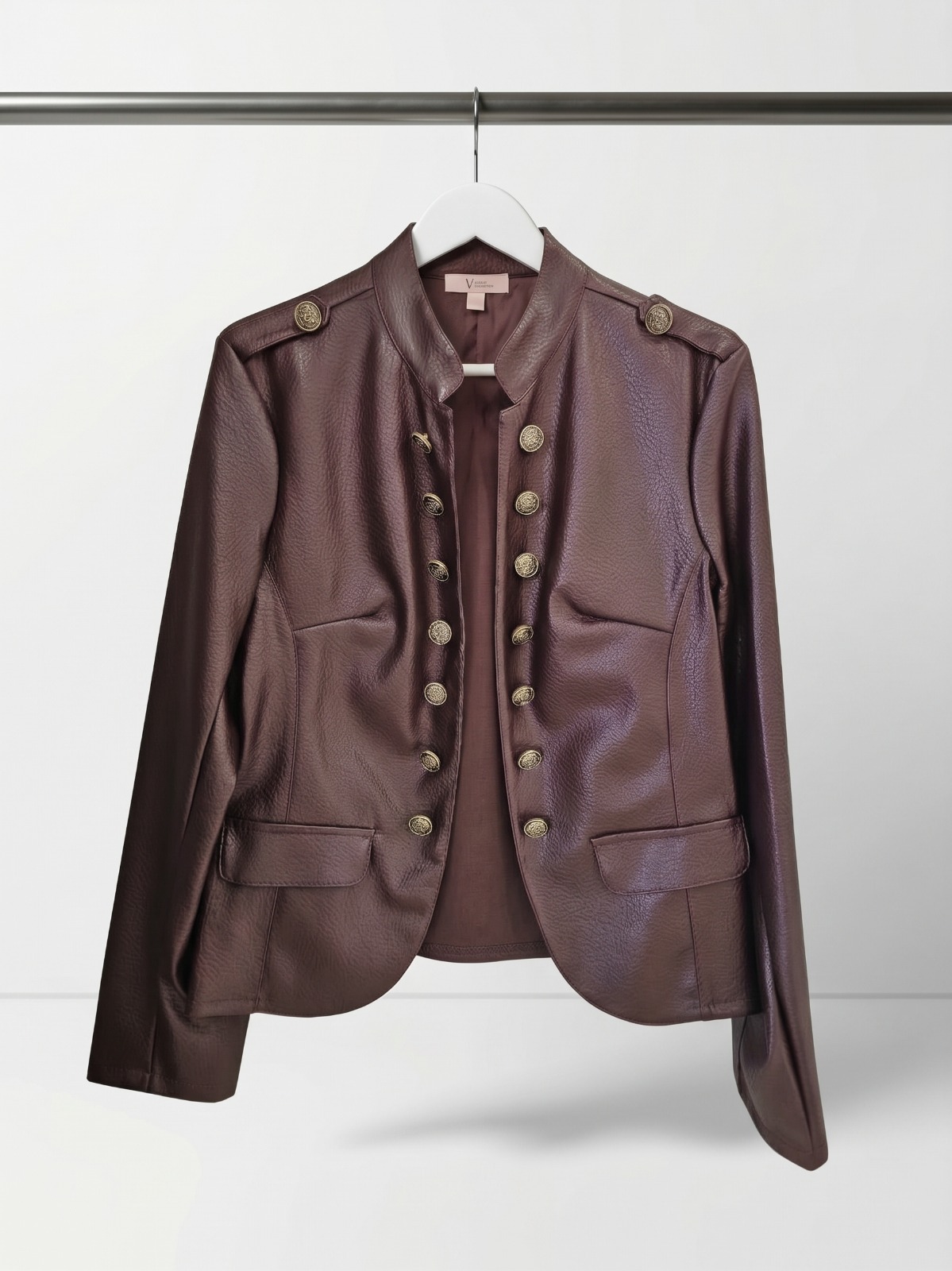 Chaqueta polipiel Napoleon con botones - Imagen 3