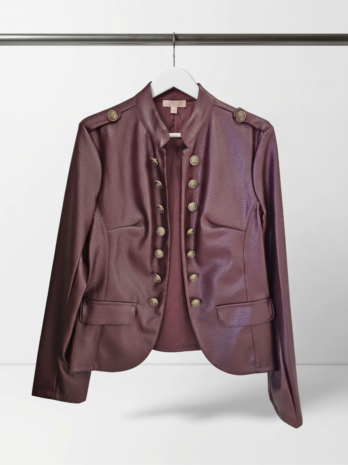 Chaqueta polipiel Napoleon con botones
