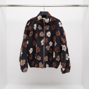 Chaqueta de flores con cremallera