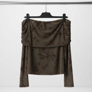 Camisa bordada de flores con volante