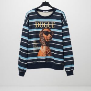 Sudadera de rayas con perro